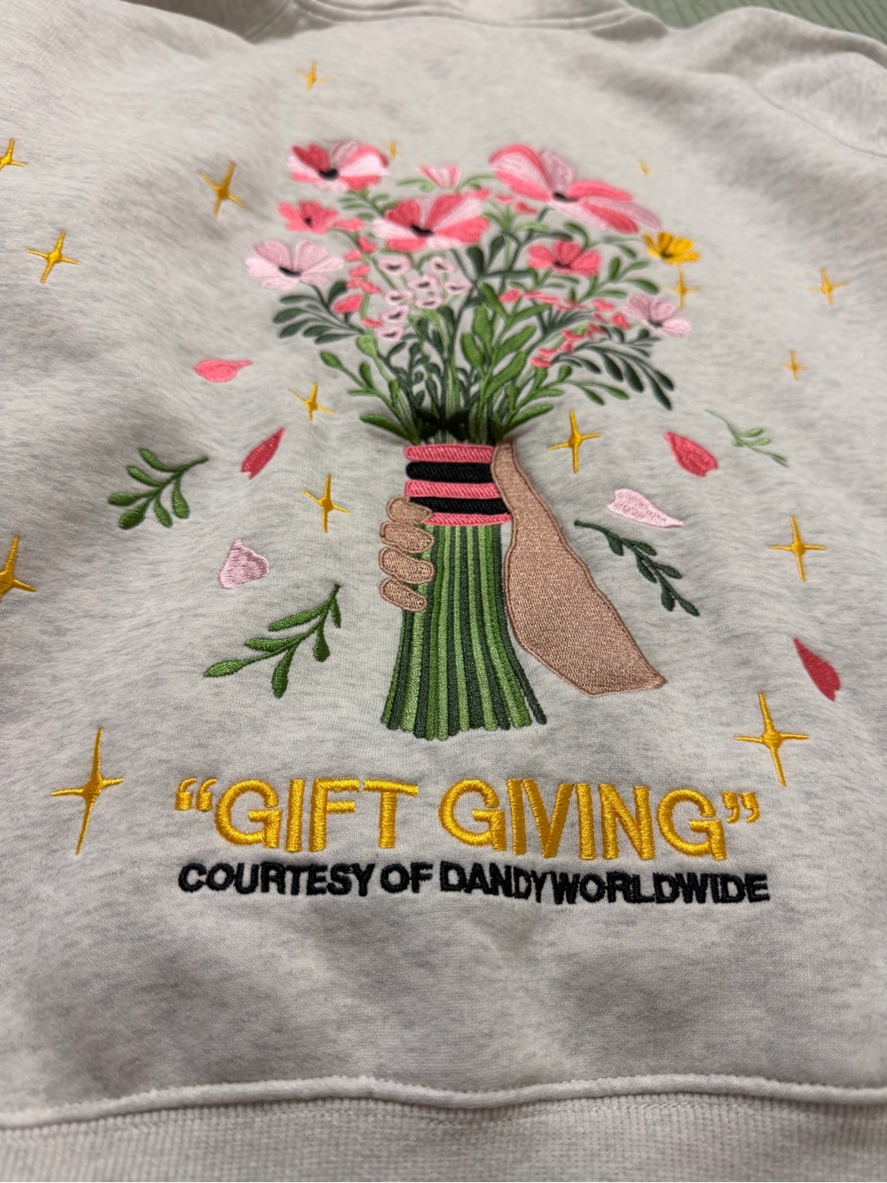 Dandy Worldwide grey Floral-Back Hooded Sweatshirt - Picture 9 of 10